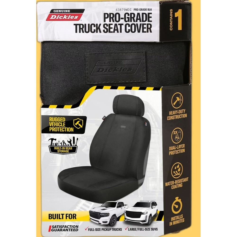 NIB Genuine Dickies Heavy Duty Pro Grade Black Truck Seat Cover 1 Piece